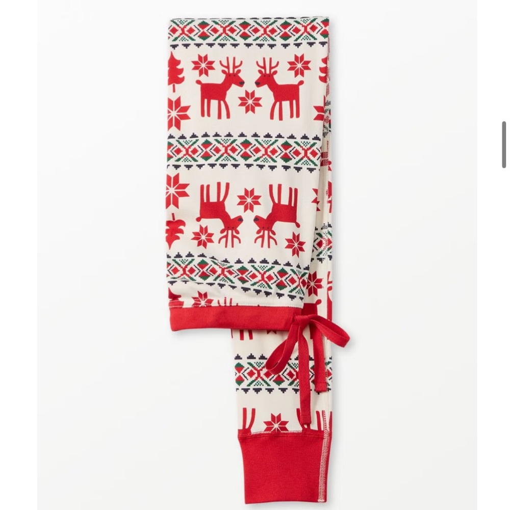 *Hanna Andersson Red/White Dear Deer Pajama Bottoms Drawsring unisex (runs big!)